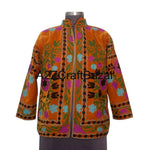 Load image into Gallery viewer, Handmade Breathable Printed Embroidered Floral Women Suzani Jacket Indian Velvet Woven Kimono Robe Long Boho Style Autumn Winter