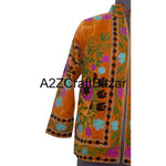 Load image into Gallery viewer, Handmade Breathable Printed Embroidered Floral Women Suzani Jacket Indian Velvet Woven Kimono Robe Long Boho Style Autumn Winter