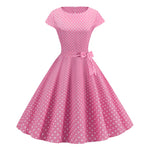 Load image into Gallery viewer, Women Summer Dresses Robe Vintage 1950s 60s Pin Up Big Swing Party Work Wear Rockabilly Dress White Polka Dot Vestidos