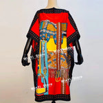 Load image into Gallery viewer, Printed Dresses For Women 2020 Fashion Design Loose Dress Batwing Maxi Long Femme Vestidos Summer Autumn Party Elegant Dress