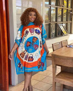 Load image into Gallery viewer, Printed Dresses For Women 2021 Fashion Design Loose Dress Batwing Maxi Long Femme Vestidos Summer Autumn Party Elegant Dress