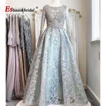 Load image into Gallery viewer, Elegant Dubai Muslim Evening Dress for Women 2026 Long Sleeves Aline V-Neck Lace Wedding Prom Formal Party Gowns Customized