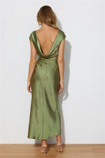 Load image into Gallery viewer, European and American Cross-Border Women's Clothing New Solid Color High-End Satin Slim One-Shoulder Sexy Backless Fishtail Dress