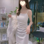 Load image into Gallery viewer, Strappy Dress 2026 Summer New Style Waist-Cinching Slimming Dress for Women, Covering the Body, Elegant, Sexy, Solid Color Bodycon Dress