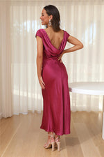 Load image into Gallery viewer, European and American Cross-Border Women's Clothing New Solid Color High-End Satin Slim One-Shoulder Sexy Backless Fishtail Dress