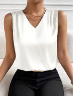 Load image into Gallery viewer, 2026 Amazon European and American Cross-Border Women's Clothing Satin Suit Sleeveless Elegant Commuter Vest Base Top