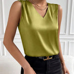 Load image into Gallery viewer, 2026 Amazon European and American Cross-Border Women's Clothing Satin Suit Sleeveless Elegant Commuter Vest Base Top
