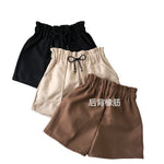 Load image into Gallery viewer, High Waist Woolen Shorts Autumn and Winter 2024 New Black Wide Leg Pants Slimming Spring Outwear Loose Casual Boots for Women