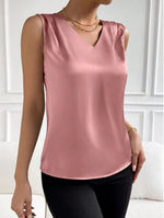 Load image into Gallery viewer, 2026 Amazon European and American Cross-Border Women's Clothing Satin Suit Sleeveless Elegant Commuter Vest Base Top