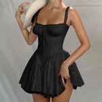 Load image into Gallery viewer, European and American sexy women's lace stitching suspender skirt tight waist backless small skirt pure desire style white dress women