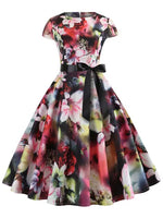 Load image into Gallery viewer, Women Summer Music Note Print Dress 50s 60s Robe Retro Swing Casual Vintage Party Dresses Vestidos