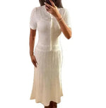Load image into Gallery viewer, Women's Casual Simple White Knitted Dress 2025 Summer New Style Temperament Commuting Female Fashion Elegant Mermaid Dresses