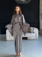 Load image into Gallery viewer, Dress Women Eid Abaya Party Dresses Dubai Kaftan Jalabiya Ramadan Muslim Abayas Morocco Arab Long Robe Lace Up Islam Vestidos