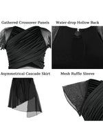 Load image into Gallery viewer, Women Lyrical Modern Dance Dress Water-drop Hollow Back High-Low Mesh Skirted Contemporary Dance Costume