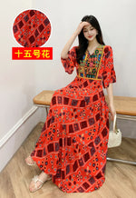 Load image into Gallery viewer, Indian Dress for Women Summer Embroidery Chic Elegant Party Dresses Clothes Vintage Long Maxi Prom Bohemian Beach Robe Vestidos