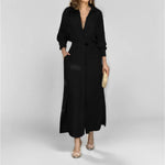Load image into Gallery viewer, Women's Dress Autumn New Fashion Elegant Long Sleeve Leisure Solid Color V Neck Sexy Ladies Shirt Dresses Commuting Streetwear