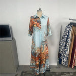 Load image into Gallery viewer, Elegant Shirt Dress For Women Chiffon Digital Print Turndown Collar Single-breasted Dresses Flowy Casual Boho Summer Clothing