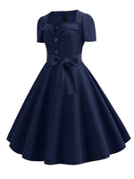 Load image into Gallery viewer, Women Summer Dress Elegant Retro Vintage 50s 60s Robe Rockabilly Swing Pinup Dresses Casual Red Party Vestidos