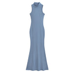 Load image into Gallery viewer, Long dresses for women 2024 Summer sexy knitted dresses elegant bodycon dress vintage clothes evening pary dress turtleneck