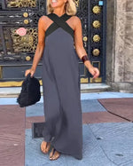 Load image into Gallery viewer, Summer Fashion Dresses For Women Sleeveless Solid Color Square-neck Casual Simple Elegant Suspender Loose Long Dresses 2025 New