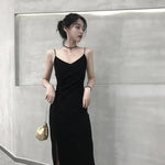 Load image into Gallery viewer, Women's summer dress 2025 new black camisole dress little black dress sexy long dress Audrey Hepburn style inner base
