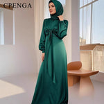Load image into Gallery viewer, Ramadan Arabic Muslim Women Modest Dress Elegant Dubai Satin Abaya Islamic Party Clothing Holiday Travel Outfit 2025 Turkey Robe