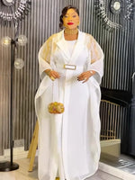 Load image into Gallery viewer, Traditional Dresses For Women Turkey African Dashiki 2 PCS Set Clothing Dubai Kaftan Muslim Abayas Wedding Party Evening Gowns