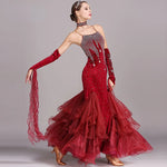 Load image into Gallery viewer, Modern Dance Costume Women Ladies Adults Waltzing Tango Dancing Dress Ballroom Costume Evening Party Dress