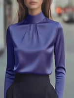 Load image into Gallery viewer, Women's Dressy Blouse Plain Elegant Daily Stylish High Neck Regular Tops