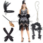 Load image into Gallery viewer, Women's 1920s Costume Vintage Sequin Full Fringed Deco Inspired Flapper Cosplay Dress Roaring 20s Great Gatsby Dress Vestidos