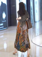Load image into Gallery viewer, Fashionable Dress for Women 2025 Summer New Retro Drawstring Waist-hugging Long A-line Skirt