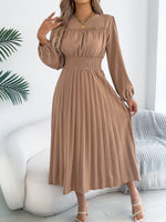 Load image into Gallery viewer, Elegant Dresses Women 2026 Autumn Winter Casual Solid Color High Waist Long Sleeve Maxi Dress Khaki Green Blue Woman Clothing