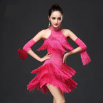 Load image into Gallery viewer, Woman Latin Dance Dress Women Sexy Fringe Ballroom Tango Cha Rumba Samba Dresses For Dancing Stage Show