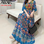 Load image into Gallery viewer, Indian Dress for Women Summer Embroidery Chic Elegant Party Dresses Clothes Vintage Long Maxi Prom Bohemian Beach Robe Vestidos