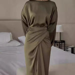 Load image into Gallery viewer, Dress Women Eid Abaya Party Dresses Dubai Kaftan Jalabiya Ramadan Muslim Abayas Morocco Arab Long Robe Lace Up Islam Vestidos