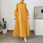 Load image into Gallery viewer, Women Elegant Evening Party Dresses 2025 Summer New Solid Colour Classic Long Sleeve Plate Flower Design Prom Dresses Female
