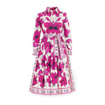 Load image into Gallery viewer, Women Dresses Party Dresses Retro Shirt Dress Long Sleeved Belt Single Row Buckle Layered Skirt Hem Design Casual Dresses