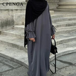 Load image into Gallery viewer, Ramadan Arabic Muslim Women Modest Dress 2025 Elegant Dubai Plain Abaya Islamic Church Clothing Fashion Loose Turkey Solid Robe