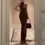 Load image into Gallery viewer, Long dresses for women 2024 Summer sexy knitted dresses elegant bodycon dress vintage clothes evening pary dress turtleneck