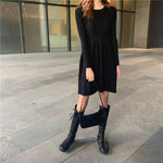 Load image into Gallery viewer, Knitted Dress for Women in Autumn Winter French Temperament Waist-hugging Base Underwear with Coat Sweater Skirt