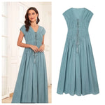 Load image into Gallery viewer, Women's Dress 2026 Summer European Style Deep V Sleeveless Pleated Elegant Chic Drawstring Street Fashion Women's Dress