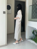 Load image into Gallery viewer, New Women's Dress - Summer Style, Elegant, Fashionable, Loose-fitting, Batwing Sleeve, V-neck, Long Pleated Dress
