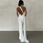 Load image into Gallery viewer, Womens Elegant Evening Party Cocktail Long Dress Sexy Backless Open Back Ruched Slim Bodycon Formal Wedding Guest Maxi Dress