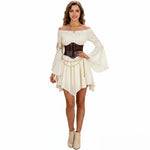 Load image into Gallery viewer, Women's Dress Vintage European-Style Off-The-Shoulder Bell-Sleeve Medieval Renaissance Court-Style Dresses Halloween Costume
