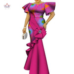 Load image into Gallery viewer, African Women's Dress Elegant Ladies Evening Gowns Ankara Long Robes Flower Dresses Vestidos Church Dresses for Women WY9498