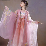 Load image into Gallery viewer, Chinese Dress For Women Ancient Traditional Embroidery Yellow Pink Hanfu Carnival Fairy Cosplay Costume Hanfu Dress