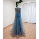 Load image into Gallery viewer, Elegant Muslim Evening Dress for Women 2026 Luxury Dubai High Neck Long Sleeves Beads Formal Prom Wedding Party Gowns Customized