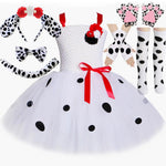 Load image into Gallery viewer, Dalmatian Costume Kids Cute Flowers Spotted Dog Tutu Dress Toddler Girls Halloween Festival Party Animal Puppy Dress Up Outfits