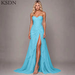 Load image into Gallery viewer, Elegant Women Evening Dresses for Women Luxury Chiffon Chapel Train Gowns Side Slit Sleeveless Wedding Long Dress Vestidos