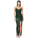 Load image into Gallery viewer, women's casual dresses for woman clothes Strapless sequined slit elegant party dresses evening summer birthday prom dress hwy739